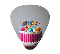 Happy Birthday Cake print Guitar Picks 12 Pack Assorted Thickness for Guitar,ukulele,0.46/0.71/0.96mm