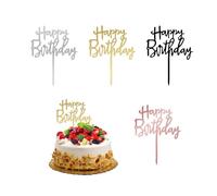 Happy Birthday Cake Topper,16 PCS Birthday Party Cake Decoration Multicolour Caketopper Sticks Decor Banner Sign Acrylic for Dessert and Party Pastries