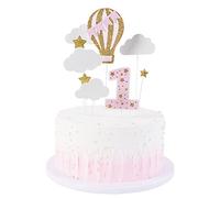 Happy Birthday Cake Topper 1st Baby Shower Cake Toppers Glitter Star Cloud Cupcake Toppers First Birthday Cake Decorations 1st for Girls 12Pcs