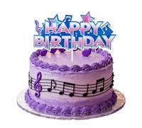 Happy Birthday Cake Topper with Plastic Sticks & Double-Sided Tapes, Movie Theme Birthday Cupcake Decoration Funny Cake Topper for Classroom School Party