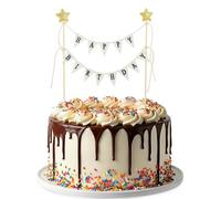 Happy Birthday Cake Toppers - Handmade Star Garland Birthday Cake Topper for Party Decorations - Perfect Cakes Toppers Happy Birthdays Celebration