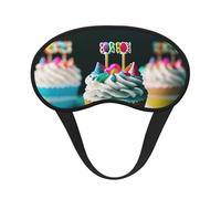Happy Birthday Cakes Print Adults Soft Washable Eye Mask for Light Blocking Nap Face Sleeping Travel Cover