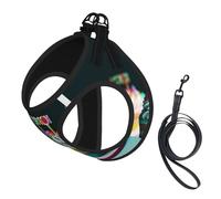 Happy Birthday Cakes Print Pet Leash Vest Soft Adjustable Step in Puppy Vest Outdoor Walking with Leash