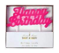 Happy Birthday Candle Fluorescent pink one size