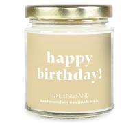 Happy Birthday Candle - Sweet Vanilla Scented Candle - Message Candle Gift by Luxe England