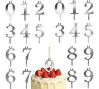 Happy Birthday Candles Holder Set, 10th 18th 30th 50th 60th Birthday Cake Topper, Cake Topper Decorations for Birthday Party, Wedding Anniversary Celebration Supply..