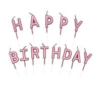 Happy Birthday Candles,Personalised Cake Toppers with Letter Happy Birthday, Cake Decorating Candle for Birthday Party Decorations (Rose Gold)
