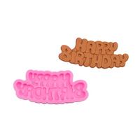 Happy Birthday Candy Mold, Chocolate Letters Molds Silicone Mould,Non-Stick Letter Mold,Mini Chocolate Bar Tray,Perfect for Cake Decoration, Candy, Chocolate, Birthday Party, Gummies