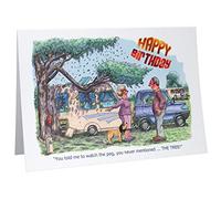 Happy Birthday Caravan Caravanning Humour Cartoon A5 Funny Blank Greeting Card by Armand Foster