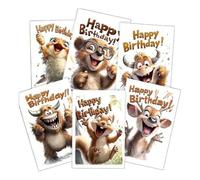 Happy Birthday Card Animal Theme Keepsake Set with Envelope