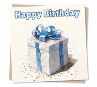 Happy Birthday Card - Colourful Confetti Design - Stunning Birthday Card For Men - Male Birthday Card For Son, Brother, Husband, Uncle, Nephew