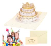 Happy Birthday Card - Creative 3D Birthday Greeting Card | Small Blessing Card with Message | Includes Envelope, Foil Embossed Memory Paper for Girlfriend, Mother