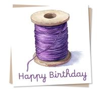 Happy Birthday Card For a Sewing, Knitting Lover - Beautiful Purple Thread - Happy Birthday to a Very Special Person - For a Friend, Best Friend, Mother, Relative, Auntie, Grandma, Grandparennt
