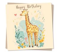 Happy Birthday Card For Animal or Giraffe Lover - Beautiful Giraffe Image - For A Special Someone for Child, Grandchild, Sister, Friend, Best Friend, Animal Lover