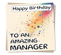 Happy Birthday Card for Boss, Manager - Colourful Confetti Celebration