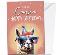 Happy Birthday Card for Cousin Female or Male, A5 Size, High Gloss, UK