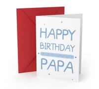 Happy Birthday Card for Dad - Super Duper Papa Gift - Best Father Greeting - Simple Blue birthday gift card for father