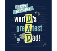 Happy Birthday Card for Dad - World’s Greatest Dad Trophy Design Greeting Card Father’s Birthday Celebration Card