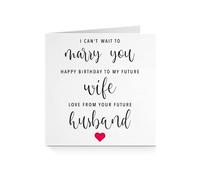 Happy Birthday Card for Fiancée - Can’t Wait To Marry Red Heart For Her