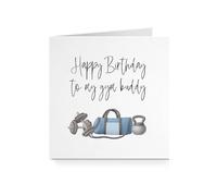 Happy Birthday Card for Him Her - Gym Buddy Workout For Partner Friend