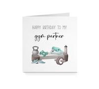 Happy Birthday Card for Him Her - Gym Partner Workout For Partner Boyfriend Girlfriend Friend