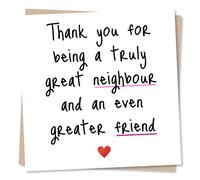 Happy Birthday Card for Neighbour - A Truly Great Neighbour and an Even Greater Friend - Red Heart - For Neighbour, Special Neighbour, Friend, Best Friend