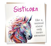 Happy Birthday Card for Sister - Awesome Sisticorn - Colourful Unicorn Design - Made in UK