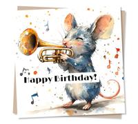 Happy Birthday Card for Someone Special - Music Lover, Nature Lover - Trumpet, Musical Notes - For Someone Special, Best Friend, Friend, Loved One, Relative, Other
