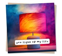 Happy Birthday Card for Someone Special - You Light Up My Life - Beautiful Watercolour - Anniversary, Appreciation or Valentines Card For a Loved One, Someone Special, Friend, Best Friend, Partner