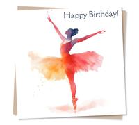 Happy Birthday Card For Special Person - Beautiful Dancer, Ballerina, Dance Lover, Colourful - For Friend, Bestie, Daughter, Sister, Granddaughter, Mum, Grandma, Aunt