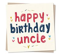 Happy Birthday Card for Uncle - Beautiful Design for Uncle Loved One - Colourful Wishes