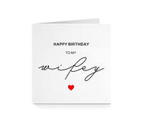 Happy Birthday Card for Wife - Wifey Red Heart For Her Partner Soulmate