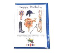 Happy Birthday Card-Horse Rider Riding Design 7x5 Blank. Card for Any Occasion for that special Person. Father's Day, Mother's Day, Any Occasion.