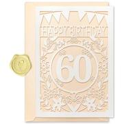 Happy Birthday Card - Laser Cut Paper Greeting Card for 40th 50th 60th 70th Birthday Age, Beautiful & Unique Gift Keepsake for Women, Perfect for Friend Granddaughter Daughter Sister Family, with