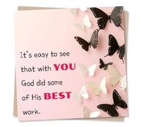 Happy Birthday Card or Anniversary Card - With You, God Did Some Of His Best Work - Butterfly Design - Faith, Religious - For Loved One, Friend, Best Friend, Relative, Partner