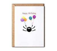 Happy Birthday Card - Studio Ghibli Soot Ball Birthday Card Spirited Away Totoro Japanese Anime Friend Hand Drawn Kiki - Spider Birthday Card, 5 x 7 inches