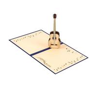 Happy Birthday Card with Envelope Paper Carving Guitar Greeting Party Invitation for Adult Happy
