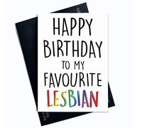 Happy Birthday Cards, Cards for Lesbian, Gay Friend Card, Best Friend Card Favourite Lesbian Cards Funny Cards, Joke Cards Novelty Card PC99