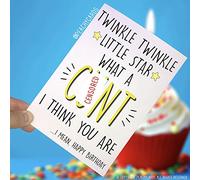 Happy Birthday Cards, Twinkle Little Star What A C*nt, Joke Cards Best Friend Swearing Card Husband Boyfriend Funny Card Uncle Friend PC216