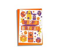 Happy Birthday Chicken Orange Card - The Card Your Dog Can Eat!