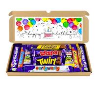 Happy Birthday Chocolate Hamper, Letterbox Chocolate Gift Box of 10 Fullsize Dairy Milk Chocolate bars, for 13th 16th 18th 21st 30th 40th 50th 60th Birthday Gifts For Women & Gifts For Him