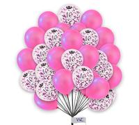 Happy Birthday Confetti Balloons 12-inch Pearl Pink Balloons with 10th Pink Age Confetti Birthday Balloon Set for Happy Birthday Party Decorations Pack of 12.