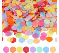 Happy Birthday Confetti Boho Dot Circle Kids Birthday Table Scatter Decorations for Baby Shower Multicoloured Round Table Confetti Party Decorations Colorful