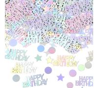 Happy Birthday Confetti for Table 30g Glitter Birthday Table Confetti Colorful Star Circle Sequins Paper for Party Decorations