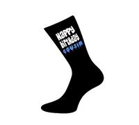Happy Birthday Cousin Printed Design Mens Black Socks Balloon Design Great Birthday Gift