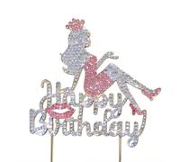Happy Birthday Crown Queen Lady Rhinestone Cake Topper, Elegant and Shiny Birthday Celebration Cake Decorations, For Female Birthdays, Themed Parties, Family Celebrations, As Birthday Gifts for Girls