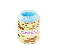 Happy Birthday Cute Dog Reusable Dog Foot Washer Soft Silicone Bristles Essential For All Pets Owners Gently Cleans Paws After Walks
