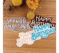 Happy Birthday Cutting Dies Metal Die Cuts Stencils for DIY Scrapbooking Album Decorative Embossing Paper Dies for Card Making Birthday Decoration