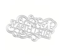 Happy Birthday Cutting Dies Scrapbooking Die Cut Templates Carbon Steel Cutting Dies for Scrapbooking Card Making Album Happy Birthday Die Cuts for Card Making