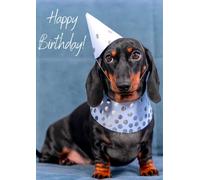 Happy Birthday Dachshund Sausage Dog Birthday Card Greeting Card - Cute - Pet - Dog